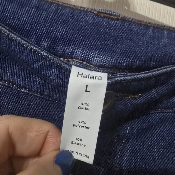 Halara Flex™ Mid-Rise Bootcut Jeans w/ 4-Way Stretch, Dark Wash, Sz Large, EUC! - Picture 11 of 12